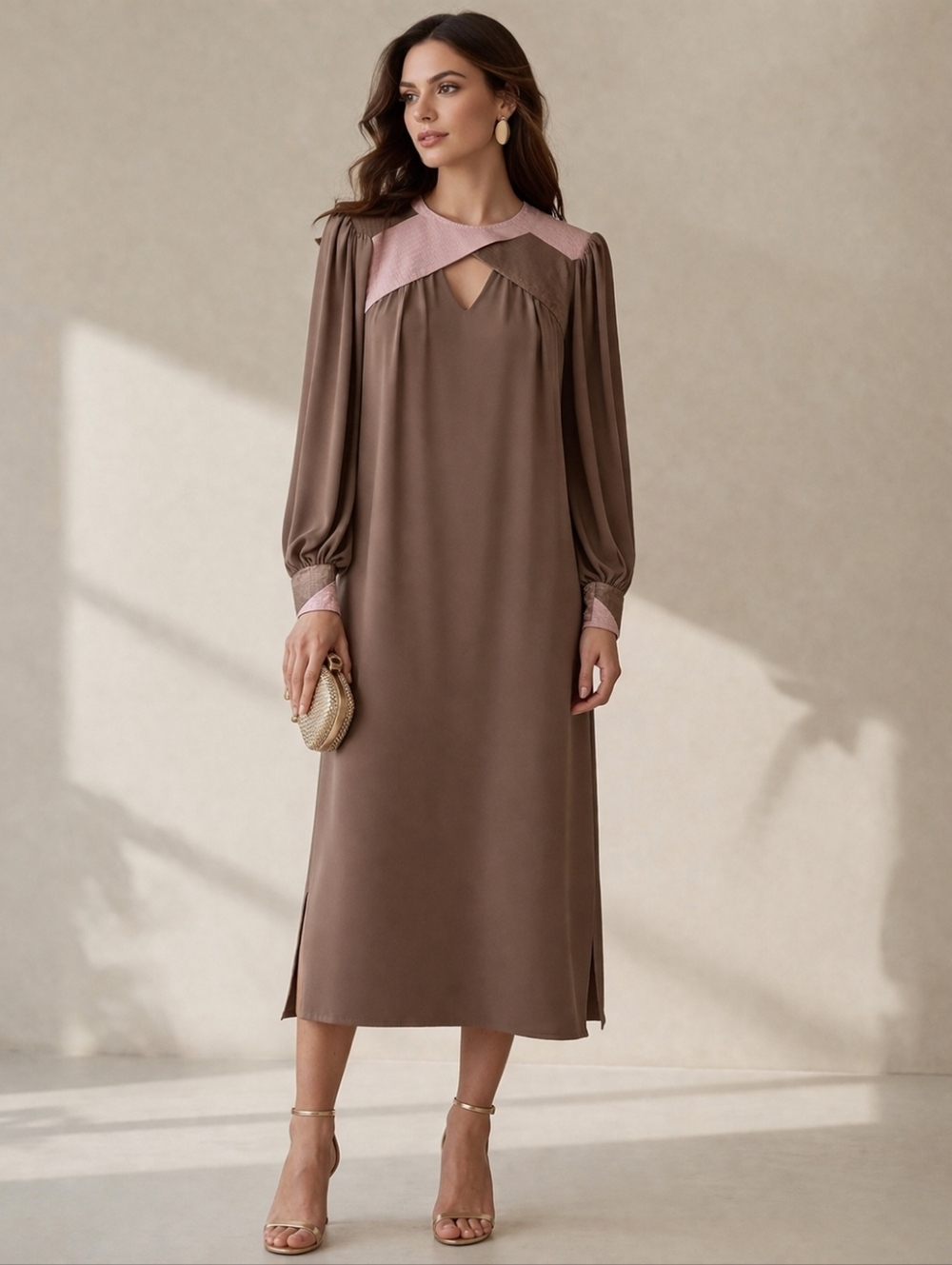 Frank Usher London Long Sleeve Dress Vintage 70s 80s
